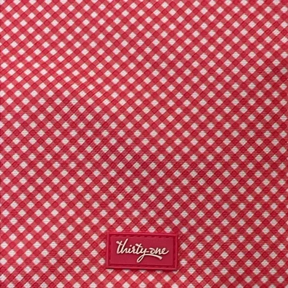 Thirty-One Pocket A Tote Zipper Utility Pouch Insert Coral Gingham Pool … - Picture 3 of 13